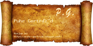 Puhr Gertrúd névjegykártya